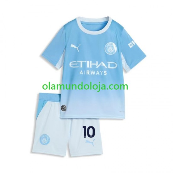 Camisola Manchester City Rayan Cherki 10 Criança Equipamento Primeiro 2026-2027 Manga Curta